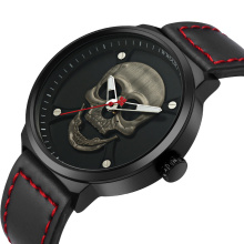 Create Waterproof Skull Dial Quartz Men Wrist Watches Build your own logo watch